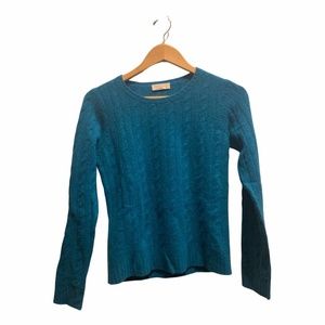 Turquoise Cashmere Crew Neck Sweater